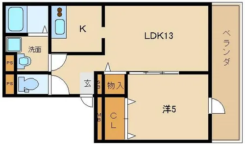 グリーンパーク尾浜2【1階】の間取り
