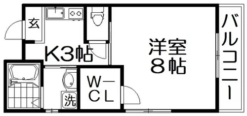 リアコート枚方【1階】の間取り