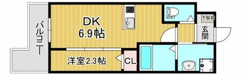 アルモカーサ三国ヶ丘【1階】の間取り