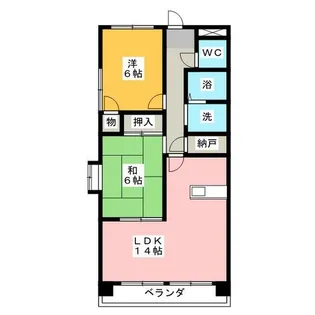 下寺マンション【4階】の間取り