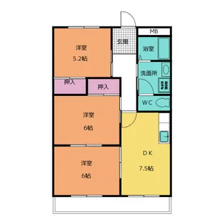 ソレアードS【2階】の間取り