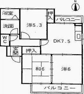 グリーンパーク藤塚【2階】の間取り