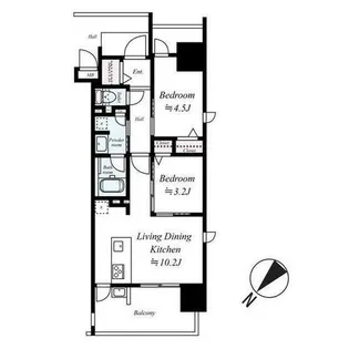 デュ・レジア薬院テラス【10階】の間取り
