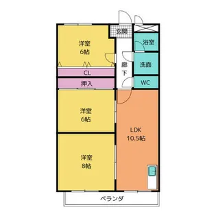 サンハイツいぼら【4階】の間取り