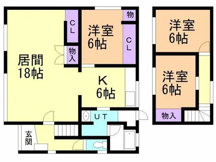 北海道室蘭市港北町5丁目【一戸建】の間取り