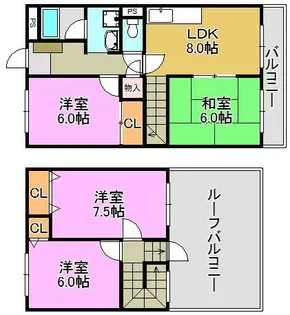 美杜里ハイム【5階】の間取り