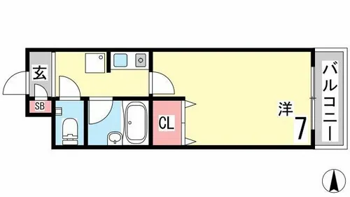 オプティ岡本山手【107号室】の間取り