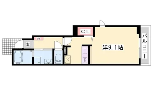 ワイズ プランドール【1階】の間取り