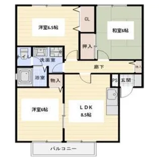 ソレイユ東保【B101号室】の間取り