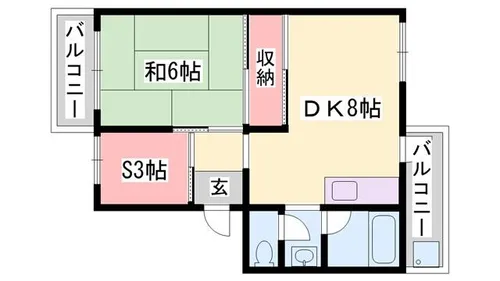 銀の馬車道壱番館A【14号室】の間取り