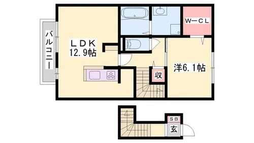 グランクレール自由が丘【202号室】の間取り