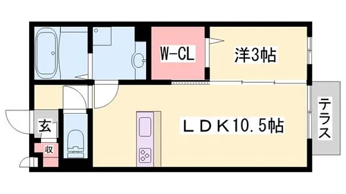ベルメゾン荒川【206号室】の間取り