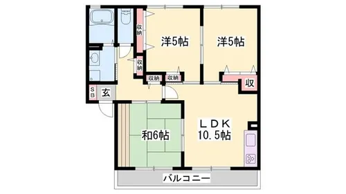 セレーノミナミ【103号室】の間取り