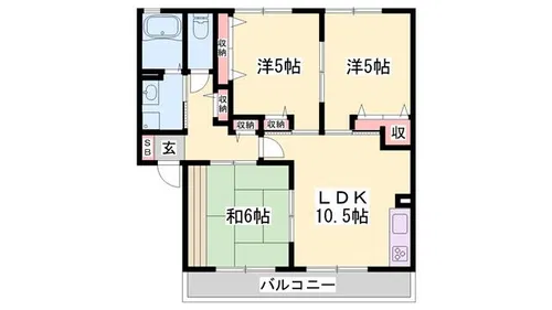 セレーノミナミ【103号室】の間取り