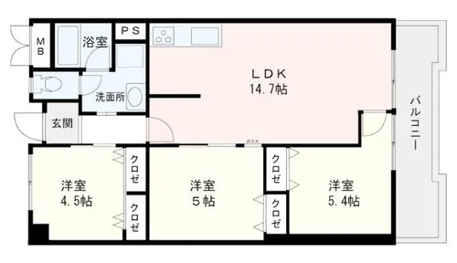 南小笹ヒルズビレッヂ【105号室】の間取り