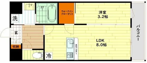 コンフォリア・リヴ京橋【6階】の間取り