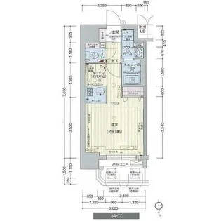 プレサンス天満橋アンジェ【8階】の間取り