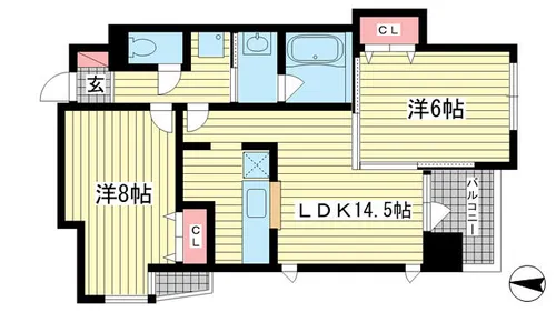 メゾン・ヌーベル新神戸【401号室】の間取り