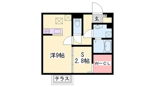 サンライズ中地【1階】の間取り