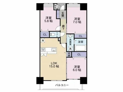 フォーストリングス 竪町【6階】の間取り