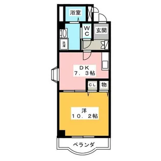 フォンティーヌ徳重【4階】の間取り