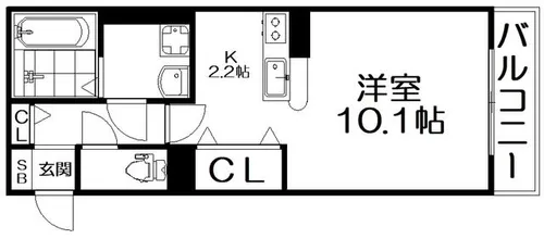 リヴェール香里園【1階】の間取り