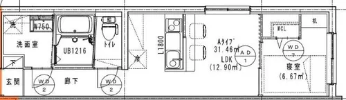 AMIRL PREMIER IMAIKE【502号室】の間取り
