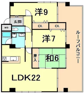 メインステージ夙川【3階】の間取り