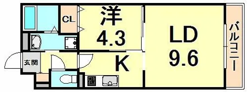 OPUS ONE NISHINOMIYA【4階】の間取り
