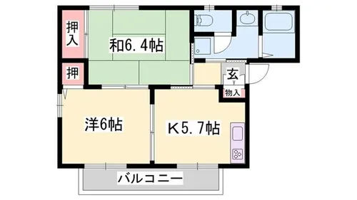 ベネッセ山手【1階】の間取り