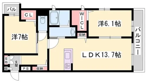 リラフォート白坂【202号室】の間取り