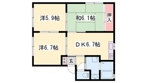 SERIE B棟【202号室】の間取り
