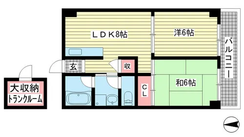 タウンハウス熊内【9B号室】の間取り