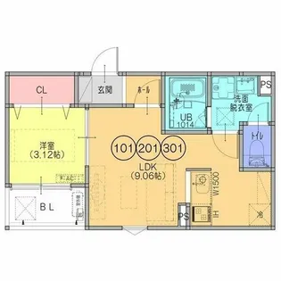 F+style東大阪本庄1号館【1階】の間取り