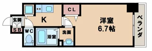 リフレス天王寺国分町【2階】の間取り