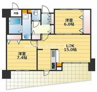 キングマンションエピシオン阿波座ウエストディオ【8階】の間取り