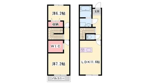 クエルクスB【106号室】の間取り