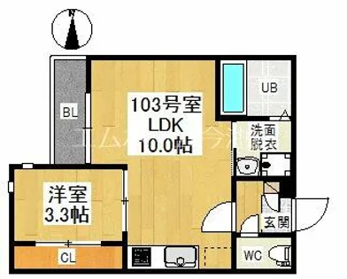 GRANDTIC鶴里【1階】の間取り