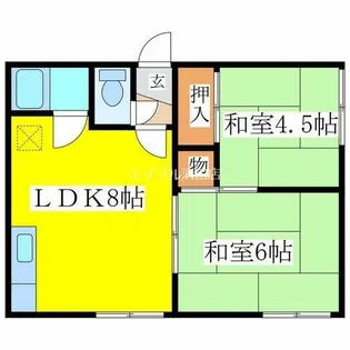 エイトハイツ【101号室】の間取り