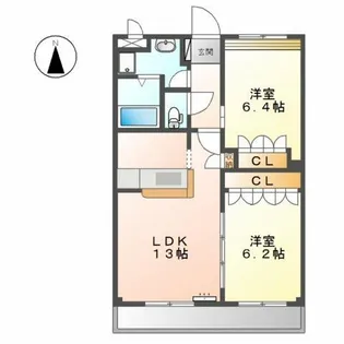 ウエスト クリーク【2階】の間取り