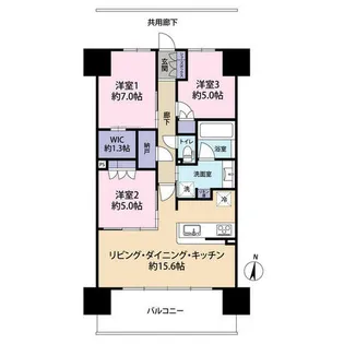 ヴェリテ金剛ルネクロスサイト(0005376)【14階】の間取り