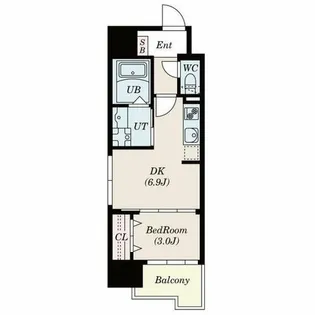 S-RESIDENCE六ツ門abreastⅡ【3階】の間取り