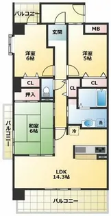 プレジール【8階】の間取り