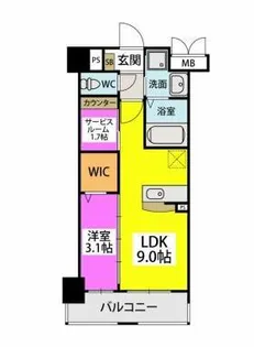 ラフィーネ箱崎駅前【5階】の間取り