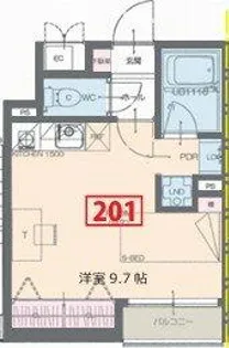 ISM Ⅱ(住居)【201号室】の間取り