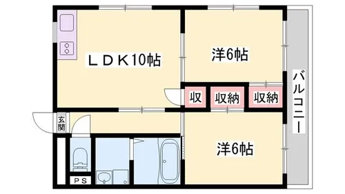 ピュア東姫路【201号室】の間取り