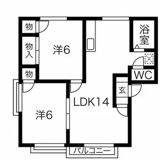 コーポアロー高師 Ⅱ【1E号室】の間取り