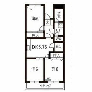 グリーンコーポ草間【103号室】の間取り
