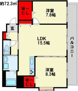 ラ・ヴェリテ鍛冶町【1201号室】の間取り