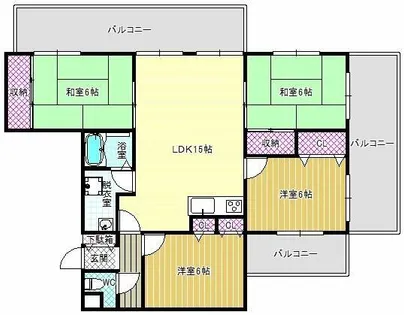 カーサ峰塚【3階】の間取り